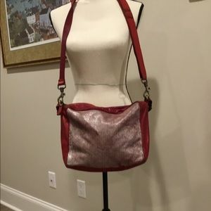 Red 100% Italian leather handbag